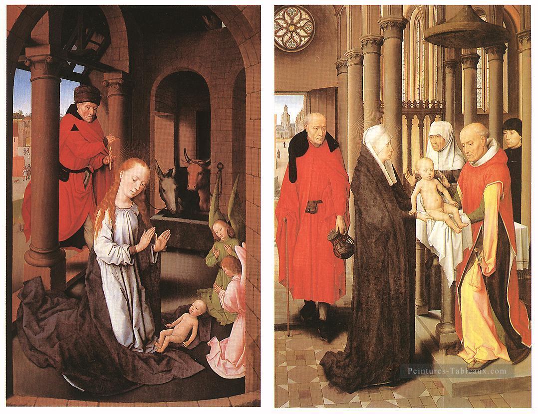 Ailes d’un triptyque 1470 hollandais Hans Memling Peintures à l'huile